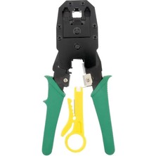Home 3’lü Modüler Irtibat Pensesi – 4p-4c, 6p-6c ve 8p-8c RJ11 RJ12 RJ45 Ethernet Kablo Jak Çakma Pensesi, Ağ ve Telefon Kablosu Sıkma Aracı-Kablo Soyucu Hediyeli-Asorti Renk