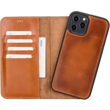 Mulvxurg  URG02  Iphone 12 Pro Max Uyumlu Deri Cüzdanlı Kılıf RST2EF Taba (Mulvix)