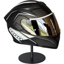 Scharf 902 Çene Açılır Motosiklet Kaskı – Güneş Gözlüklü (Silver Vizörlü) S White