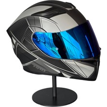 Scharf 902 Çene Açılır Motosiklet Kaskı – Güneş Gözlüklü (Darkblue Vizörlü) E Grey