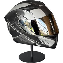 Scharf 902 Çene Açılır Motosiklet Kaskı – Güneş Gözlüklü (Silver Vizörlü) E Grey