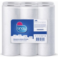 Linay Muayene Masa Örtüsü 50 Metre x 6 Rulo | Çift Katlı Perfore Muayene Sedye Örtüsü | Tse Belgeli