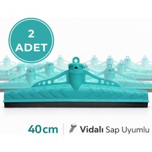 Mulpex Çekpas 40 cm 2 Adet Vidalı Sap Uyumlu | Yersil Çekçek Yer Çekçeği | Zemin Temizlik Aparatı