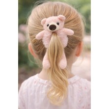 Nati Co Pembe Ayıcık Figürlü Peluş Lastik Toka – Çocuk Saç Tokası