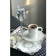 Sedoa Paslanmaz Çelik Gümüş Renk Sunum Tepsisi 21 X21 cm Çay Kahve Pasta Tatlı Servis Sunum Tepsisi 6 Ad