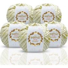 Samur Spark Pullu Iplik 105 Krem-Altın 50 GR-145 mt 50 gr 5 Adet