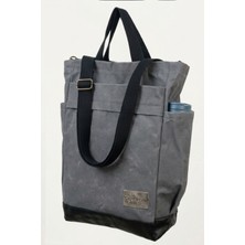 Old Cotton Mumlu Kanvas Omuz ve Sırt Çantası Lacivert