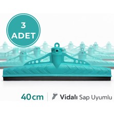 Mulpex Çekpas 40 cm 3 Adet Vidalı Sap Uyumlu | Yersil Çekçek Yer Çekçeği | Zemin Temizlik Aparatı