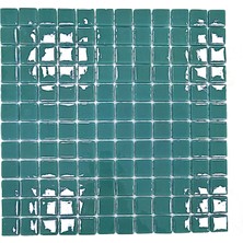 MozaiKristaL Tüm Yüzeyler Için 25X25MM. Parlak Safir Turkuaz, 31,5X31,5CM. Fileli Cam Mozaik.