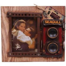 Dekoratif Metal Çerçeve Fotoğraf Makinesi Dekorlu Hediyelik