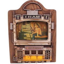 Dekoratif Metal Çerçeve Tramvay Dekorlu Vintage Hediyelik