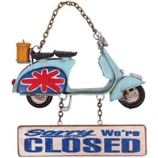 Dekoratif Metal Kapı Yazısı Scooter Vintage  Dekoratif Hediyelik