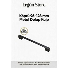 Ergün Store Köprü Mat Metal Lüx Kulp 96-128 mm Vidalı Dolap , Vestiyer Vida Dahildir 1 Adet