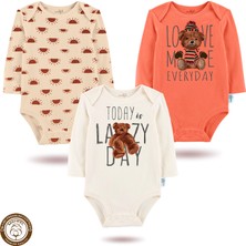 Mahfel 3'lü Premium %100 Pamuklu  Çıtçıtlı Bebek Body Zıbın 1-15