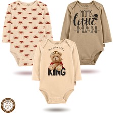 Mahfel 3'lü Premium %100 Pamuklu  Çıtçıtlı Bebek Body Zıbın 837-715