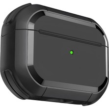 Storemax Oktaysell Minesk Airpods Pro 3 ile Uyumlu Armor Serisi Darbelere Karşı Ultra Güçlü Koruma Fiber Karbon Arka Tasarım Kılıf (Siyah, Airpods Pro 3 2025)