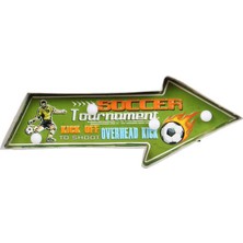 Işıklı Soccer Yön Tabelası Vintage LED Ampülü Hediyelik