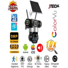 Jtech O-Kam Pro OK-302 AOV (3+3+3) 9mp 4g Sim Kartlı Solar Panelli 3 Lens 1 Ptz Akıllı Kamera