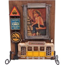 Dekoratif Metal Çerçeve Tramvay Dekorlu Vintage Hediyelik