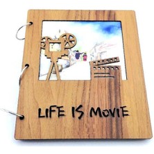 Albüm Ahşap Kapaklı Dikey Temalı Dekoratif Hediyelik