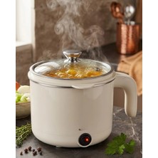 Pazarcan Çok Amaçlı Elektrikli Pişirici 1 Litre Mini Elektrikli Tencere Buharda Pişirme Özellikli