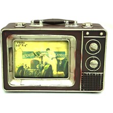Dekoratif Metal Televizyon Bavul Vintage Biblo Hediyelik