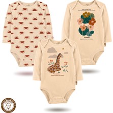 Mahfel 3'lü Premium %100 Pamuklu  Çıtçıtlı Bebek Body Zıbın 747-749