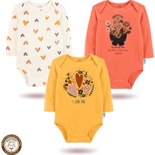 Mahfel 3'lü Premium %100 Pamuklu  Çıtçıtlı Bebek Body Zıbın 768-816