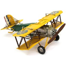 Dekoratif Metal Uçak Çift Kanatlı Dekoratif Biblo Hediyelik