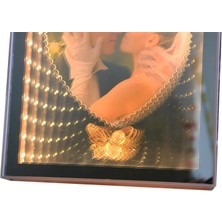 Ayna LED Li Çerçeve LED Işıklı Kalpli Fotoğraf Çerçevesi