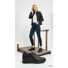 Mammamia Kadın Ortopedik  Hakiki Deri Spor Tarz Günlük Dolgu Topuk Ayakkabı M27YA/3490