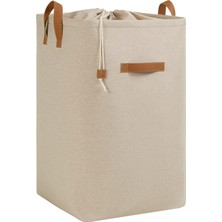 Storemax Oktaysell Ocean Home Textile Ağzı Büzgülü Bej Renk Çamaşır Sepeti 36 x 36 x 57 cm