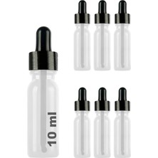 Storemax Oktaysell Afracam 10 ml Metal Kapaklı Damlalık Dropper Şişesi Serum 10 cc Cam Şişe 6 Adet (Siyah Kapak, Şeffaf)