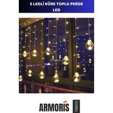 Armoris #led Dekoratif Güçlü Işık Küre Toplu Şık Ambiyans 5 Ledli Vitrin Pencere Organizasyon Perde LED
