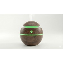 Storemax Oktaysell Ultrasonik Hava Nemlendirici ve Aroma Difüzörü - 3 Farklı Renk Seçeneği (Beyaz, Açık ve Koyu Ahşap) - Küre Tasarım Buhar Makinesi, LED Işıklı ve Sessiz Oda Kokusu Yayıcı (Usb) (Koyu Ahşap)