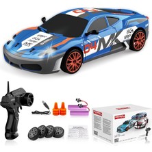 Storemax Oktaysell Rc Drift Araba 2.4ghz 1:24 Ölçekli 4WD 15KM/H Yüksek Hızlı Model Araç LED Işıkları Sürüklenen Lastik Yarışı Spor Oyuncak Araba Yetişkin Erkek Kız Çocuklar Için Hediye 2 Adet Şarj