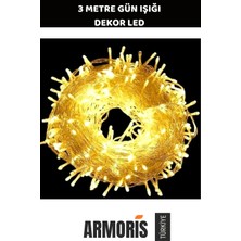 Armoris #aydınlatma 20 LED Gün Işığı Dekor Ambiyans Şeffaf Kablolu 2 Kademe Oda Vitrin 3 Metre LED Işık