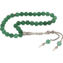 ​doğaltaş Metal Püsküllü Yeşil Yeşim Taşı Tesbih