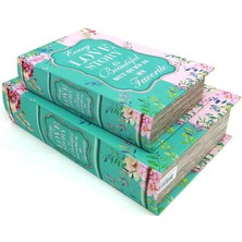 Kutu Kitap Love Story 2'li Set Kitap Kutusu Dekoratif Hediyelik