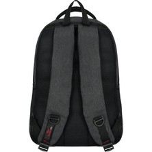 Çok Amaçlı Laptop Dizüstü Bilgisayar Bölmeli Sırt Çantası Siyah