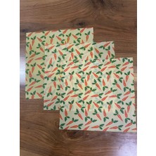 APİMELİSSAA %100 DOĞAL BALMUMLU GIDA SAKLAMA BEZİ HAVUÇ DESENLİ SÜRDÜRÜLEBİLİR