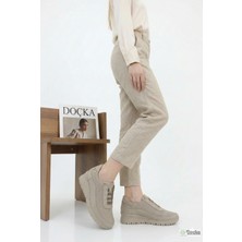 Mammamia Kadın Ortopedik  Hakiki Deri Spor Tarz Günlük Dolgu Topuk Ayakkabı M27YA/3490