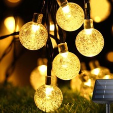 Storemax Oktaysell Solar Outdoor 50 LED 8 Mod Dış Mekan/iç Mekan Telli Işıklar Kristal Top Su Geçirmez Dekoratif Bahçe, Parti, Noel, Ağaçlar, Veranda, Yılbaşı, Düğün (Sıcak Sarı)
