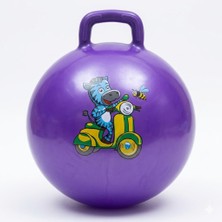 NK SPOR 55 cm Mor Zıp Zıp Pilates Topu - Tutma Saplı Zıplama Topu - Çocuk ve Yetişkin Için Kondisyon Topu-Kulplu Egzersiz ve Oyun Topu (Anti-Burst)