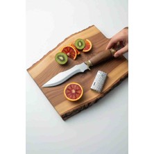 Mertcan Knife Kamp Bıçağı ve Metal Çakmak Seti - Ahşap Saplı Paslanmaz Çelik Bıçak Çakı