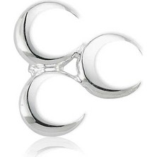 925 Ayar Gümüş Üç Hilal Rozet