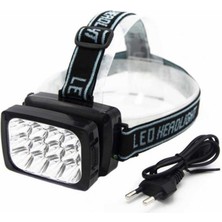 12 Ledli Güçlü Şarjlı Kafa Lambası