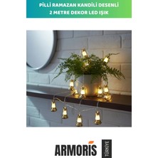 Armoris #ledışık Pilli 2 Metre 10 LED Ramazan Kandili Desenli Ambiyans Aydınlatma Dekoratif LED Işık