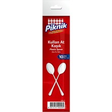 Storemax Oktaysell Piknik Kullan-At Plastik Kaşık 10'lu Büyük Beyaz 1486