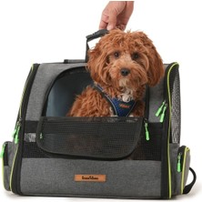 Storemax Oktaysell Brave Paws Kedi ve Köpekler Için Piramit Xl Taşıma Çantası - Geniş Alan Havalandırmalı Seyahat Çantası Gri Renkli